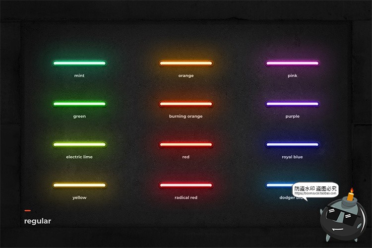 图片[12]-霓虹灯专题灯管配件建筑框架发光字特效PSD模板ASL样式字体素材-设计猿