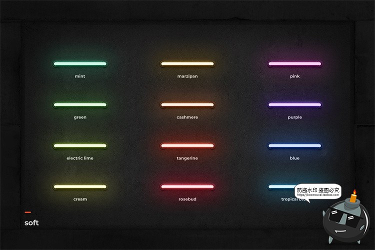 图片[14]-霓虹灯专题灯管配件建筑框架发光字特效PSD模板ASL样式字体素材-设计猿