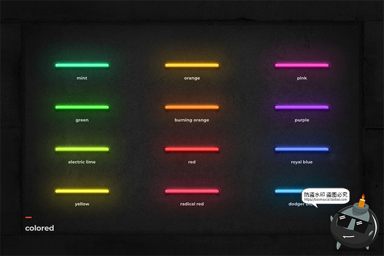 图片[15]-霓虹灯专题灯管配件建筑框架发光字特效PSD模板ASL样式字体素材-设计猿