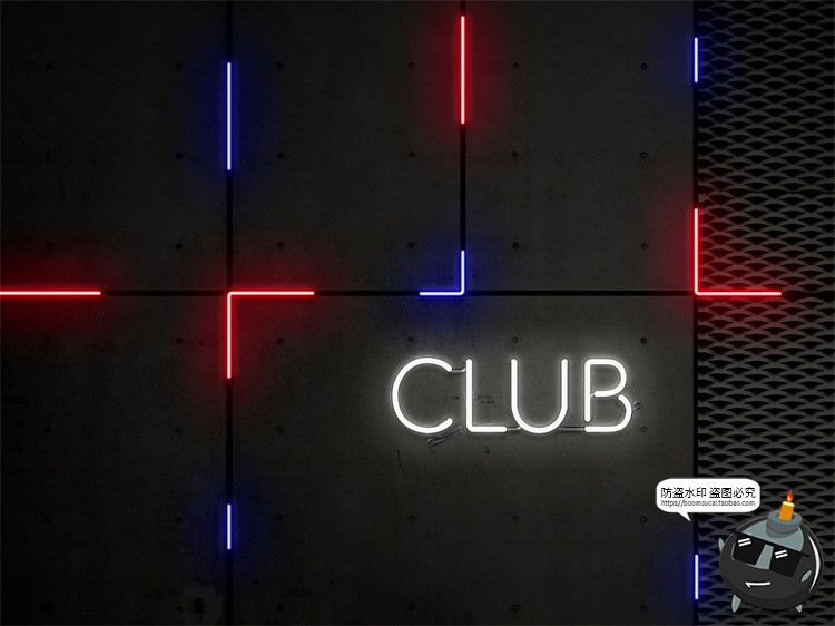 图片[24]-霓虹灯专题灯管配件建筑框架发光字特效PSD模板ASL样式字体素材-设计猿