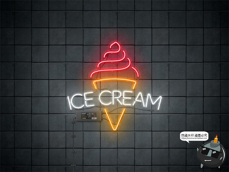 图片[25]-霓虹灯专题灯管配件建筑框架发光字特效PSD模板ASL样式字体素材-设计猿