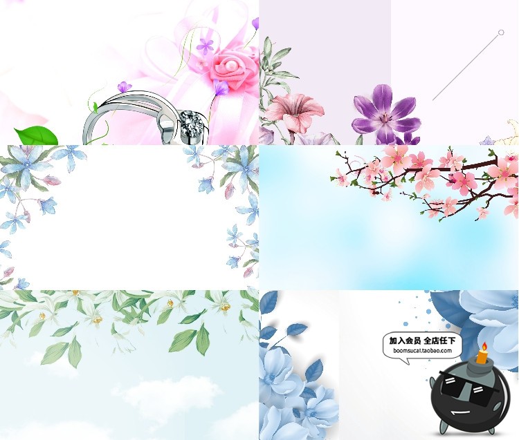 图片[12]-淡雅花边水彩简约小清新底背景封面手绘插画高清底图JPG图片素材-设计猿