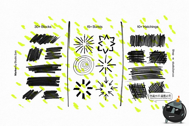 图片[5]-马克笔手绘涂鸦手写乱涂字母箭头标记符号元素PNG免抠图片素材-设计猿