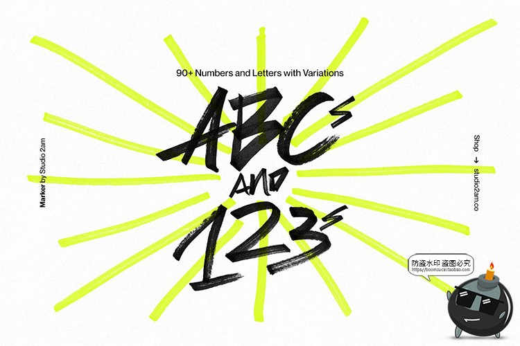 图片[6]-马克笔手绘涂鸦手写乱涂字母箭头标记符号元素PNG免抠图片素材-设计猿