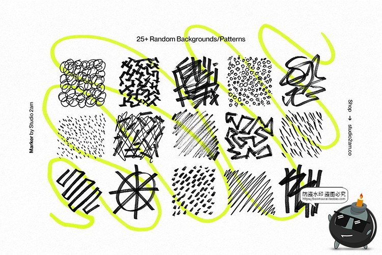图片[7]-马克笔手绘涂鸦手写乱涂字母箭头标记符号元素PNG免抠图片素材-设计猿