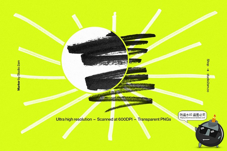 图片[8]-马克笔手绘涂鸦手写乱涂字母箭头标记符号元素PNG免抠图片素材-设计猿