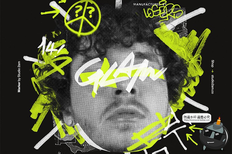 图片[10]-马克笔手绘涂鸦手写乱涂字母箭头标记符号元素PNG免抠图片素材-设计猿