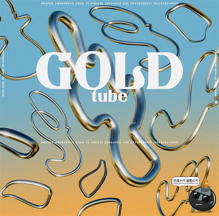 图片[4]-液态金属复古迷幻抽象艺术扭曲变形镀铬科幻液体PNG元素合成素材-设计猿