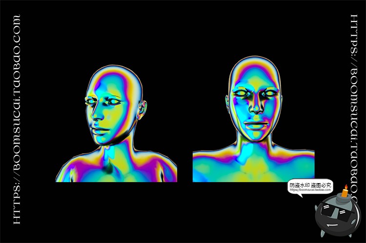 图片[2]-像仪彩主视觉酷炫全息镭射渐变热虹渐变抽象人物PNG免抠图素材-设计猿