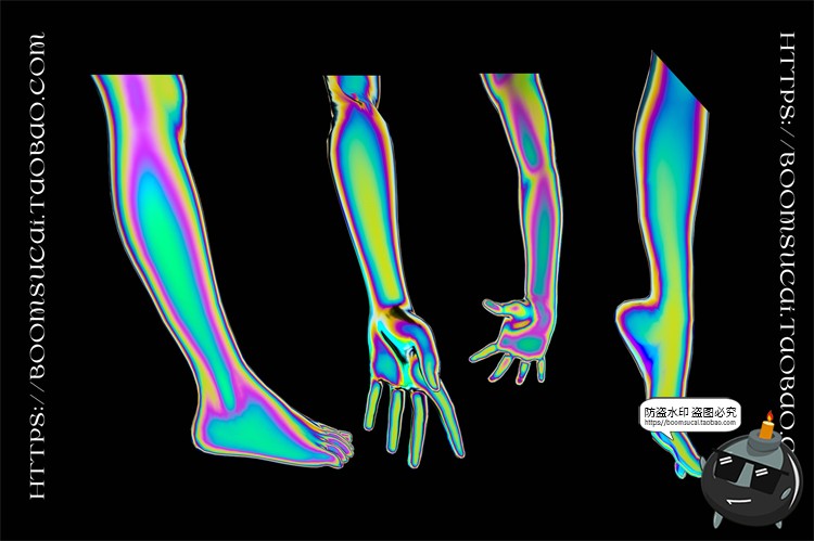 图片[3]-像仪彩主视觉酷炫全息镭射渐变热虹渐变抽象人物PNG免抠图素材-设计猿