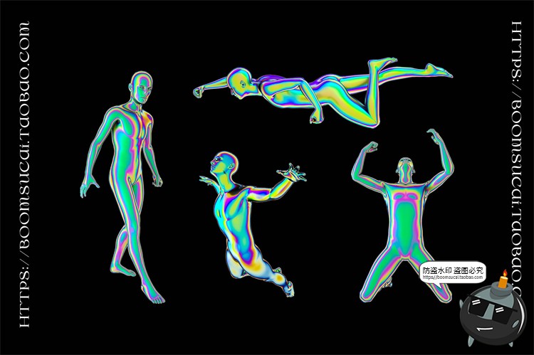 图片[4]-像仪彩主视觉酷炫全息镭射渐变热虹渐变抽象人物PNG免抠图素材-设计猿
