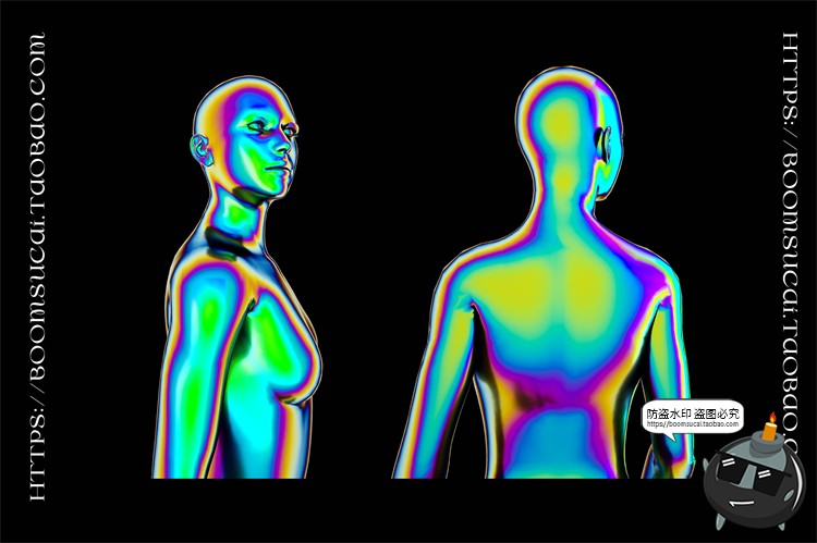 图片[5]-像仪彩主视觉酷炫全息镭射渐变热虹渐变抽象人物PNG免抠图素材-设计猿