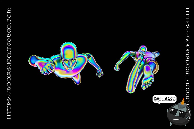 图片[6]-像仪彩主视觉酷炫全息镭射渐变热虹渐变抽象人物PNG免抠图素材-设计猿