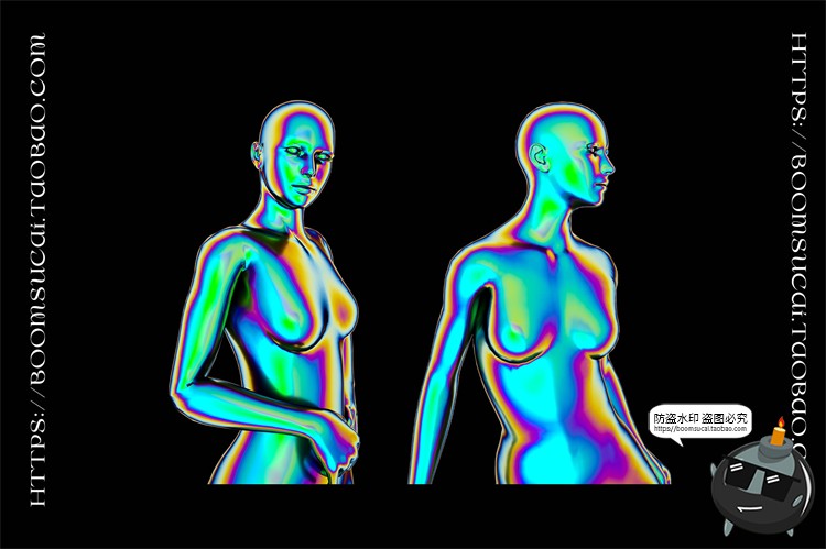 图片[9]-像仪彩主视觉酷炫全息镭射渐变热虹渐变抽象人物PNG免抠图素材-设计猿
