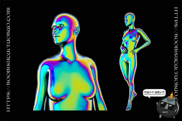 图片[11]-像仪彩主视觉酷炫全息镭射渐变热虹渐变抽象人物PNG免抠图素材-设计猿