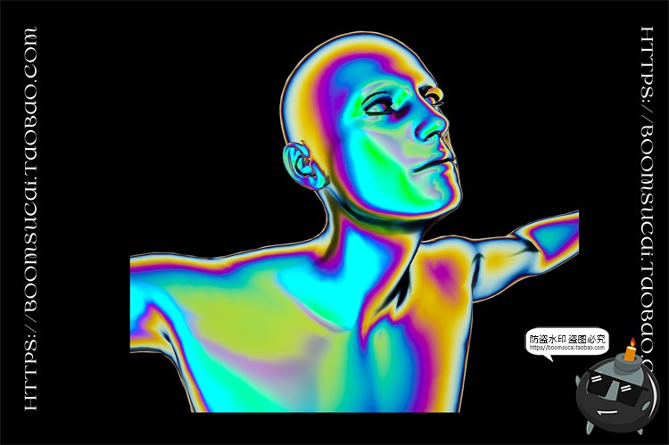 图片[12]-像仪彩主视觉酷炫全息镭射渐变热虹渐变抽象人物PNG免抠图素材-设计猿