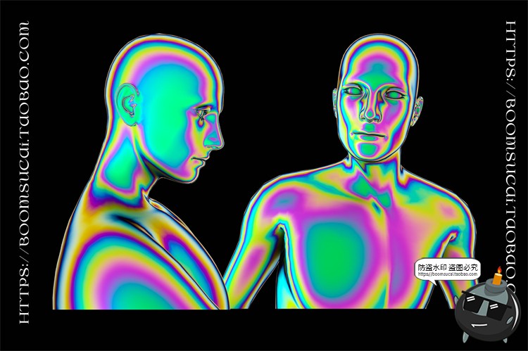 图片[13]-像仪彩主视觉酷炫全息镭射渐变热虹渐变抽象人物PNG免抠图素材-设计猿