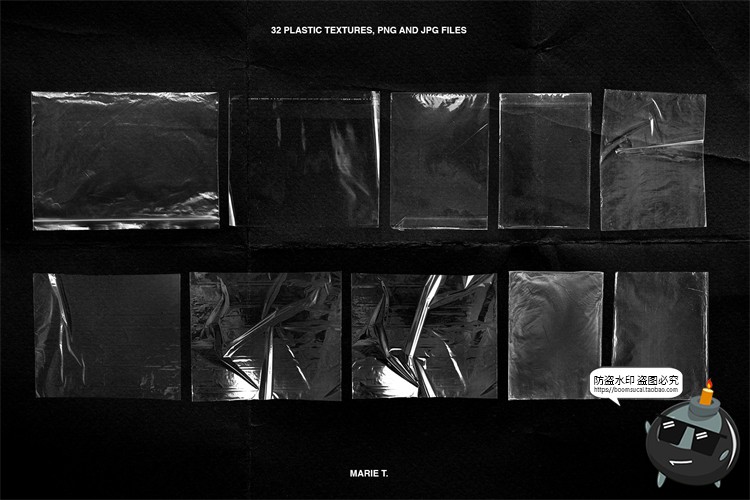 图片[6]-潮流透明塑料铝箔褶皱胶带包装专题碎纸标签后期合成PNG元素素材-设计猿