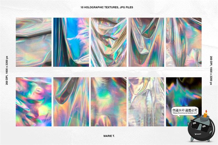 图片[9]-潮流透明塑料铝箔褶皱胶带包装专题碎纸标签后期合成PNG元素素材-设计猿