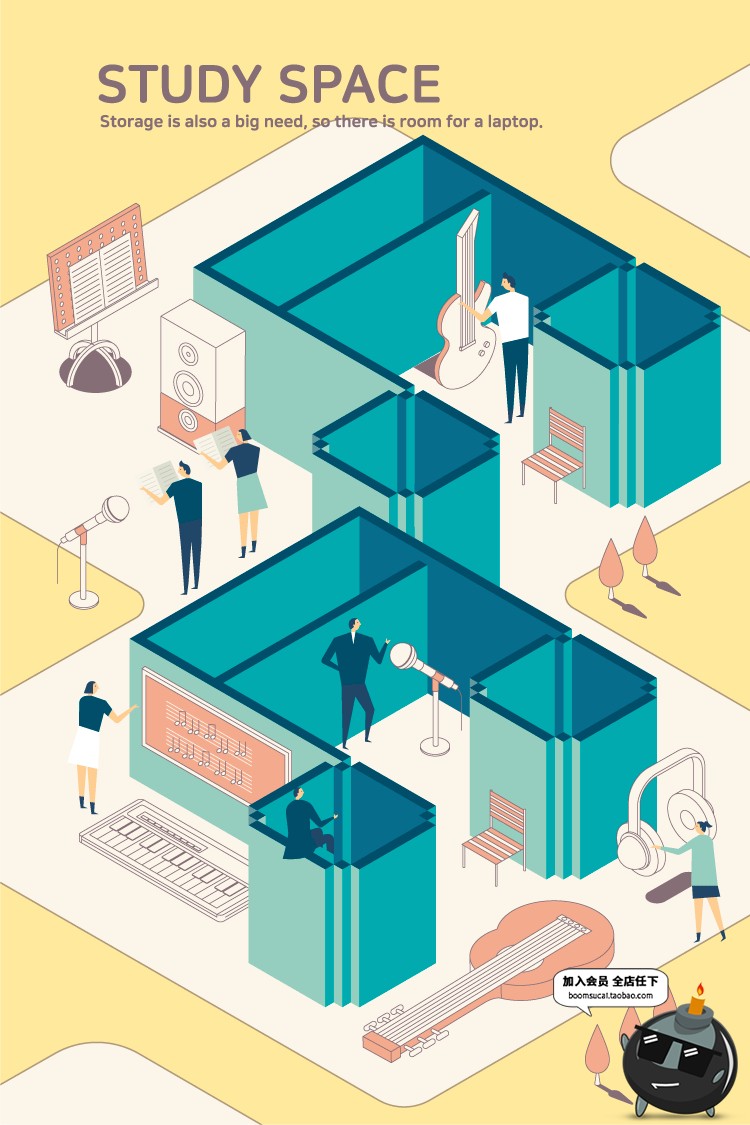 图片[6]-2.5D创意立体科技智能商务办公空间职场插画AI矢量海报设计素材-设计猿