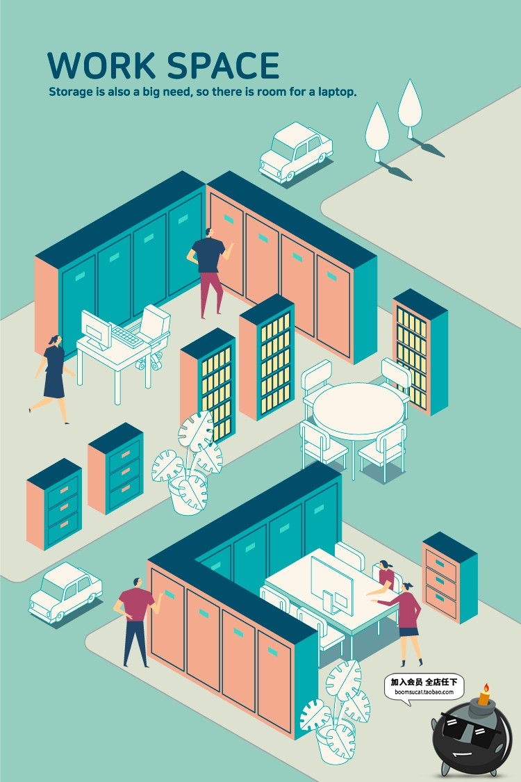 图片[11]-2.5D创意立体科技智能商务办公空间职场插画AI矢量海报设计素材-设计猿