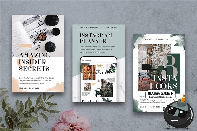 图片[4]-欧式时尚水彩文艺杂志风图文排版服装新品海报PSD模板PS设计素材-设计猿