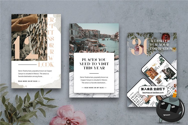 图片[5]-欧式时尚水彩文艺杂志风图文排版服装新品海报PSD模板PS设计素材-设计猿