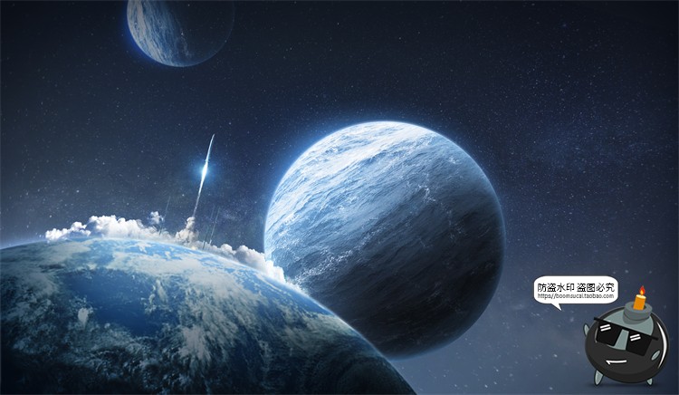 图片[3]-未来科幻宇航员火箭航天宇宙卫星主视觉海报PSD分层模板PS素材-设计猿