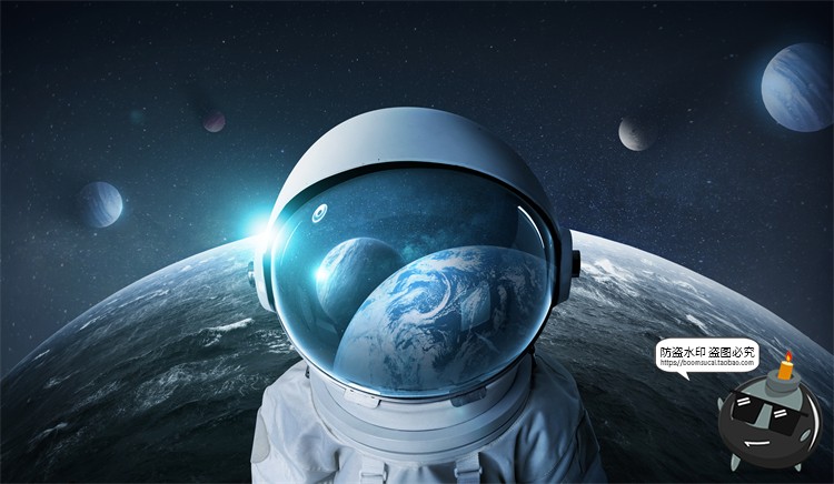 图片[10]-未来科幻宇航员火箭航天宇宙卫星主视觉海报PSD分层模板PS素材-设计猿