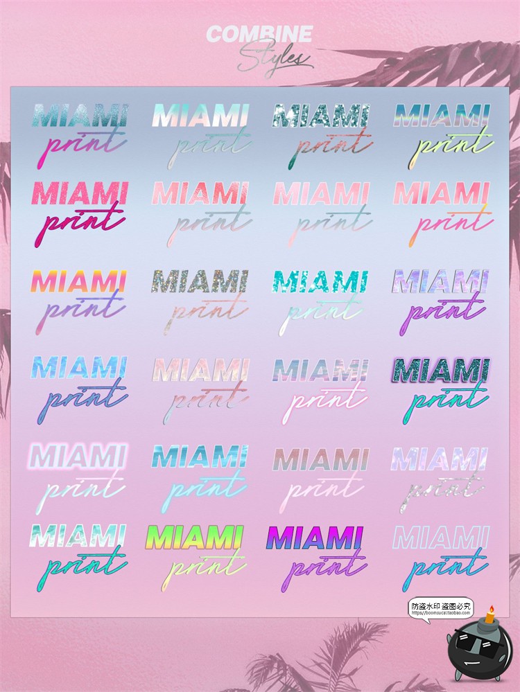 图片[4]-迈阿密蒸气波专题霓虹背景特效字柔和美学艺术浪漫PSD模板素材-设计猿