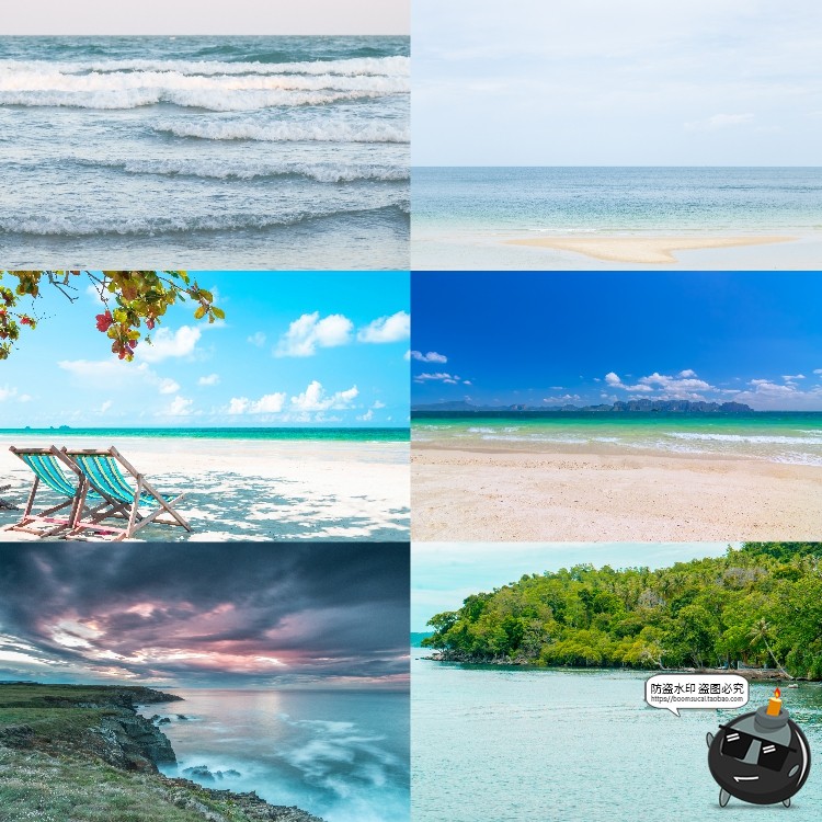 图片[10]-大海沙滩风景沙子海边清澈水海洋地平线图片后期合成JPG高清素材-设计猿