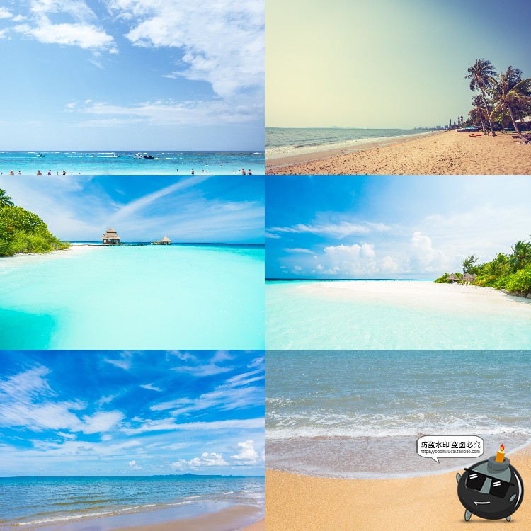 图片[12]-大海沙滩风景沙子海边清澈水海洋地平线图片后期合成JPG高清素材-设计猿