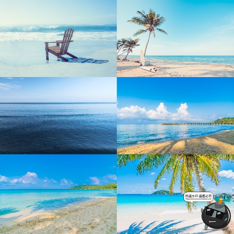 图片[17]-大海沙滩风景沙子海边清澈水海洋地平线图片后期合成JPG高清素材-设计猿