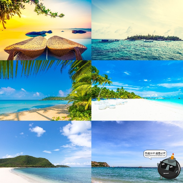 图片[19]-大海沙滩风景沙子海边清澈水海洋地平线图片后期合成JPG高清素材-设计猿