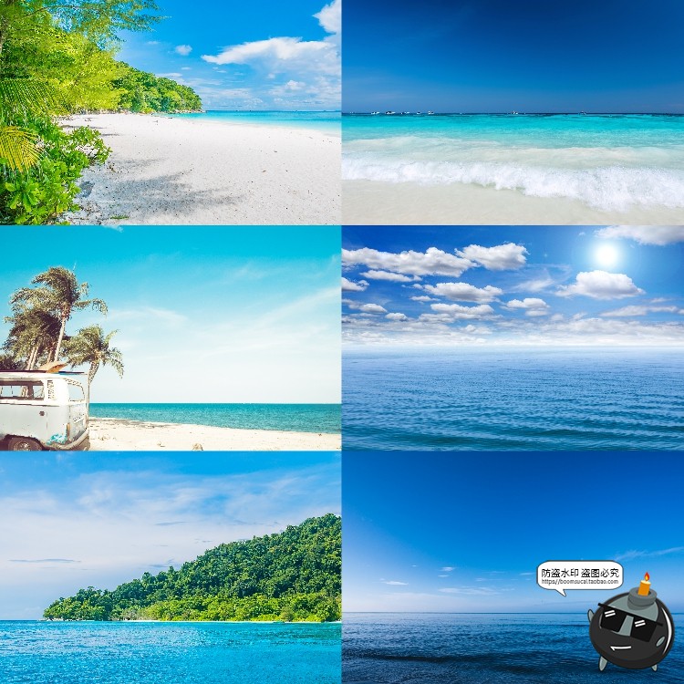 图片[20]-大海沙滩风景沙子海边清澈水海洋地平线图片后期合成JPG高清素材-设计猿