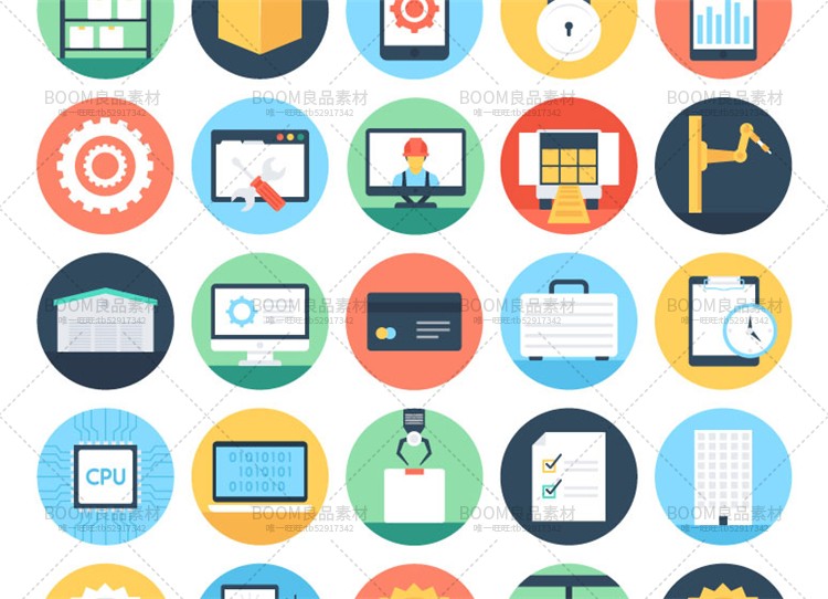 图片[4]-扁平化制造生产工业化行业图标器械AI矢量设计PNG免扣图案素材-设计猿