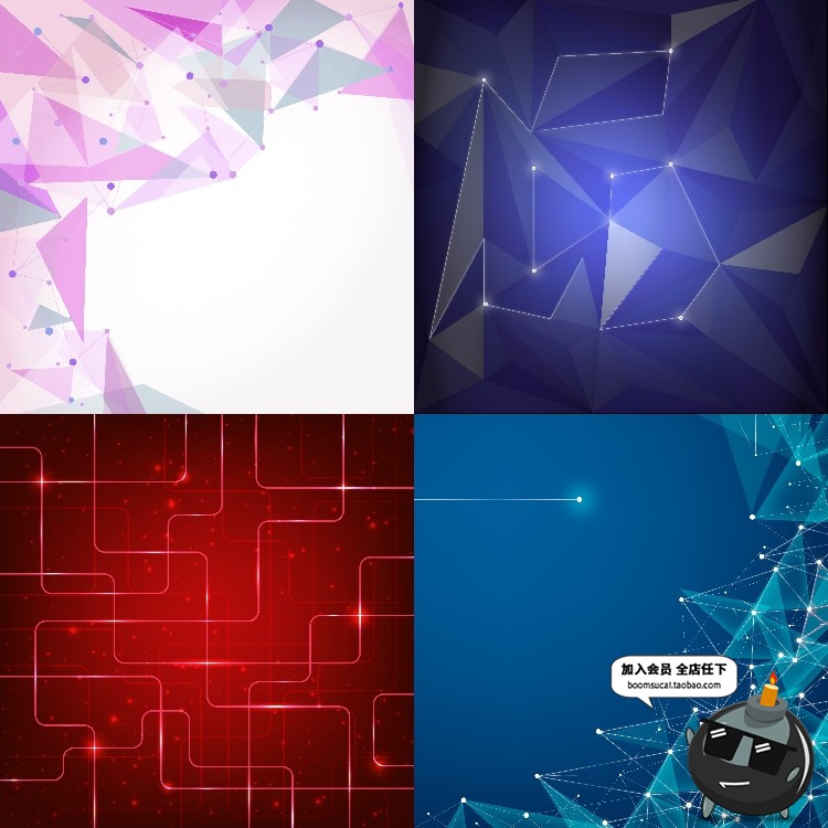 图片[3]-科技几何信息技术抽象大数据网络线条三角粒子线条AI矢量背景素材-设计猿