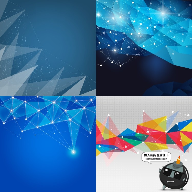图片[4]-科技几何信息技术抽象大数据网络线条三角粒子线条AI矢量背景素材-设计猿