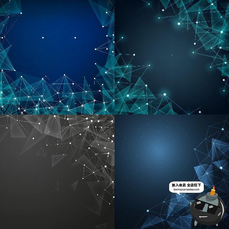 图片[7]-科技几何信息技术抽象大数据网络线条三角粒子线条AI矢量背景素材-设计猿