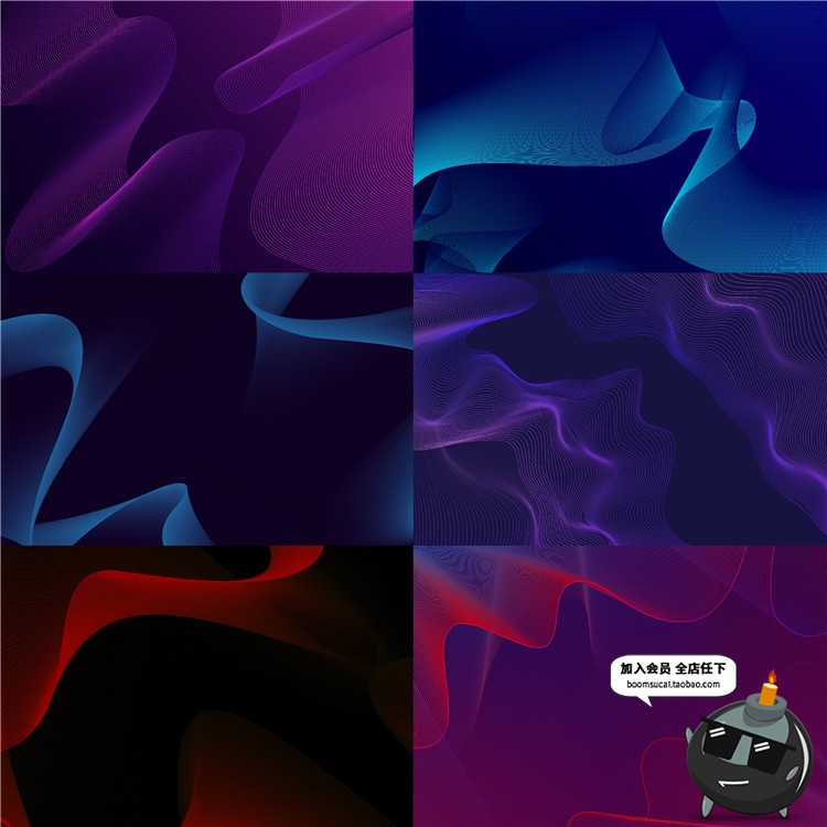 图片[8]-科技渐变抽象波浪粒子曲线信息KV主视觉海报背景AI矢量设计素材-设计猿