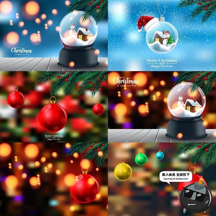 图片[2]-精美圣诞节主题水晶球背景圣诞节木板背景海报广告AI矢量设计素材-设计猿