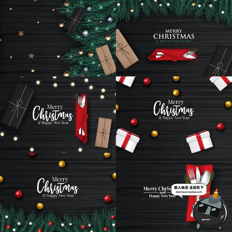 图片[4]-精美圣诞节主题水晶球背景圣诞节木板背景海报广告AI矢量设计素材-设计猿