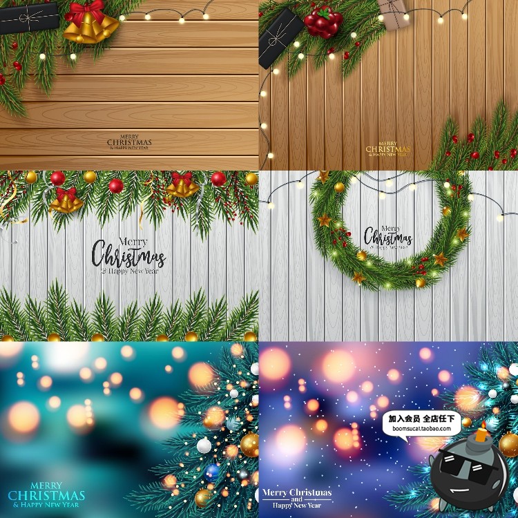 图片[6]-精美圣诞节主题水晶球背景圣诞节木板背景海报广告AI矢量设计素材-设计猿