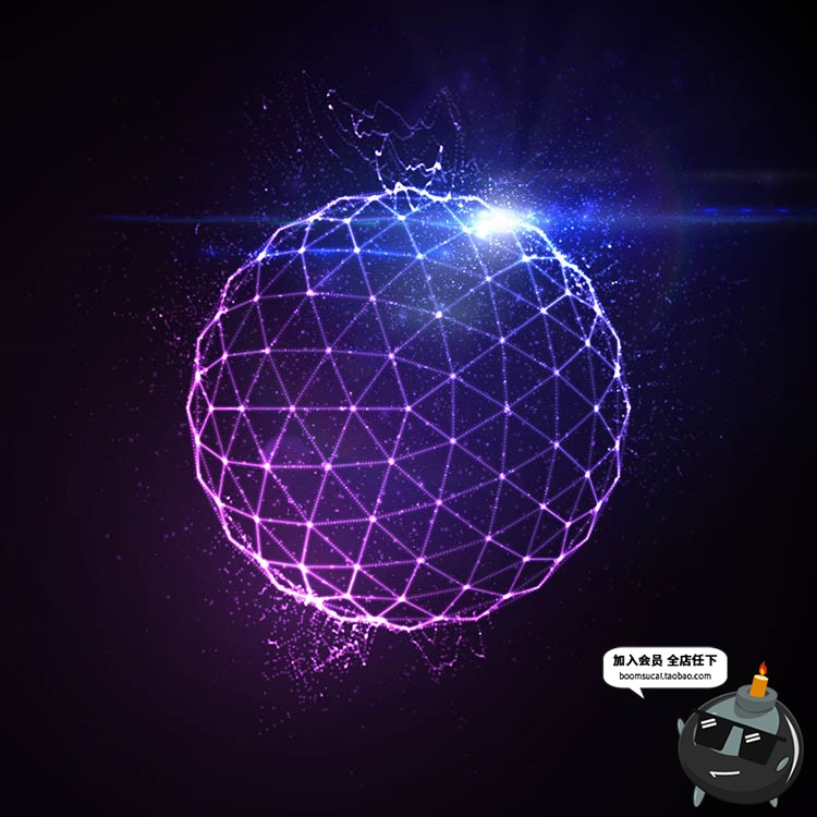 图片[1]-光效地球球体线条眩光粒子炫光光科技亮光AI矢量特效素材背景底纹-设计猿