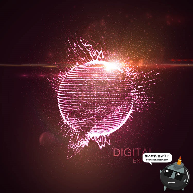 图片[4]-光效地球球体线条眩光粒子炫光光科技亮光AI矢量特效素材背景底纹-设计猿