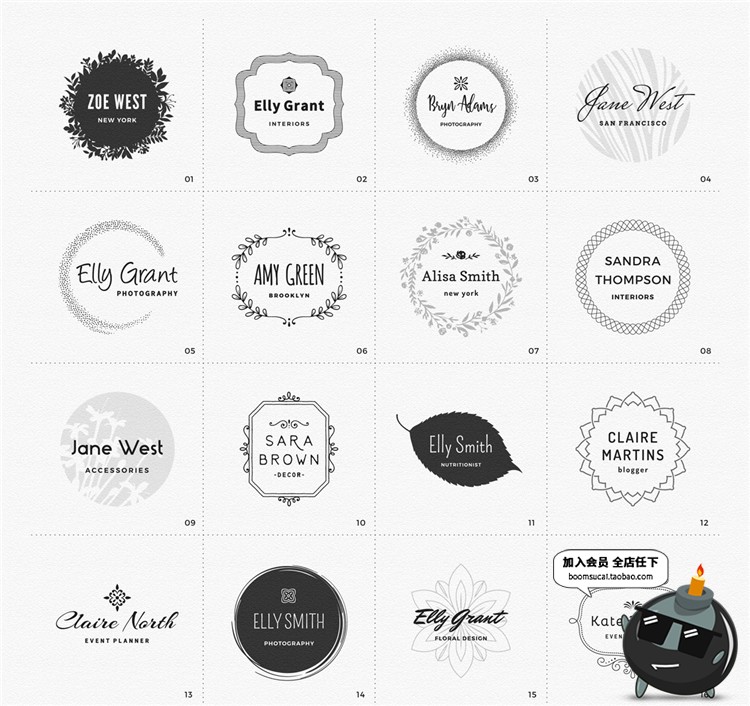 图片[5]-欧式花纹边框店铺图标标志品牌AI矢量PNG标志LOGO模板PSD设计素材-设计猿