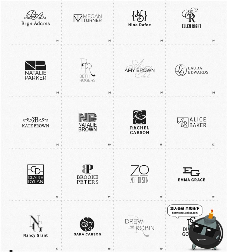 图片[7]-欧式花纹边框店铺图标标志品牌AI矢量PNG标志LOGO模板PSD设计素材-设计猿