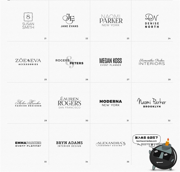 图片[8]-欧式花纹边框店铺图标标志品牌AI矢量PNG标志LOGO模板PSD设计素材-设计猿