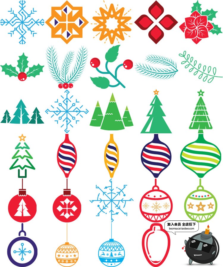 图片[2]-可爱卡通手绘圣诞节包装印刷背景填充图案印刷AI矢量PNG免抠素材-设计猿