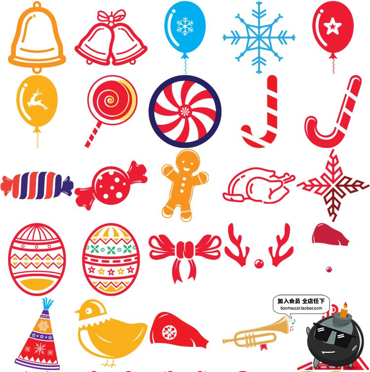图片[3]-可爱卡通手绘圣诞节包装印刷背景填充图案印刷AI矢量PNG免抠素材-设计猿